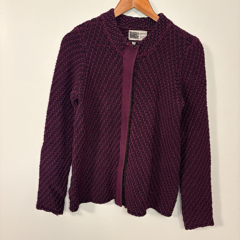 Women's Habitat Clothes to Live In Purple Maroon Knit Sweater Size S